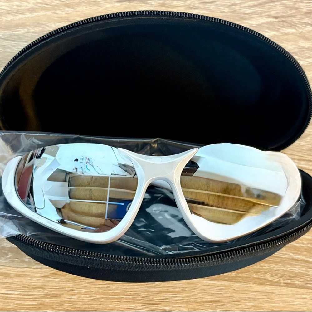 Stylish White Sunglasses with Case